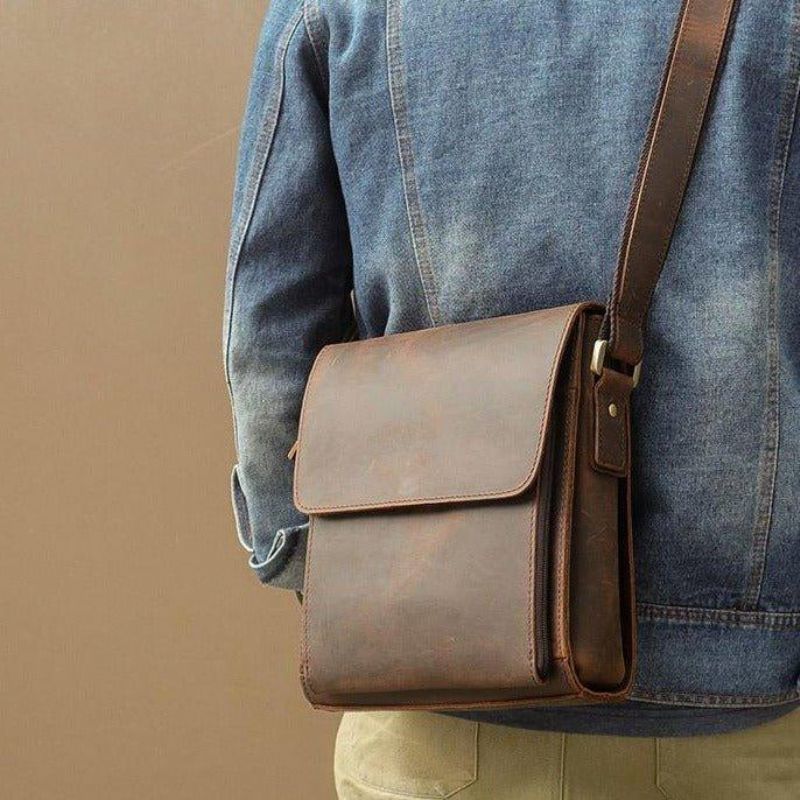 Petit Sac Messager Cuir À Bandoulière Pour Homme