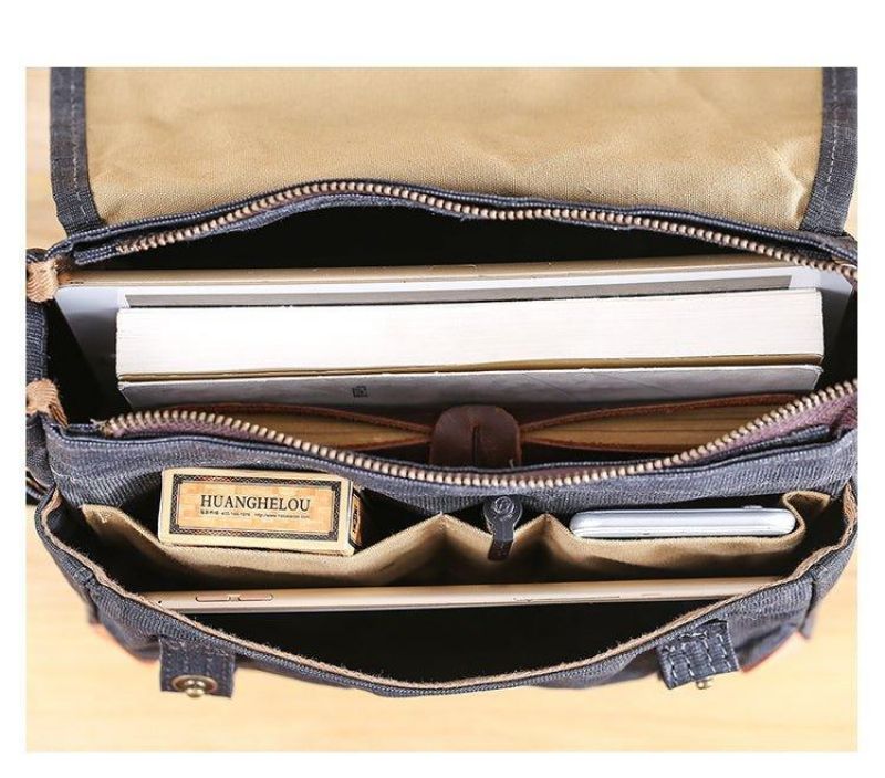 Petit Sac Messager Toile Cirée Pour Homme