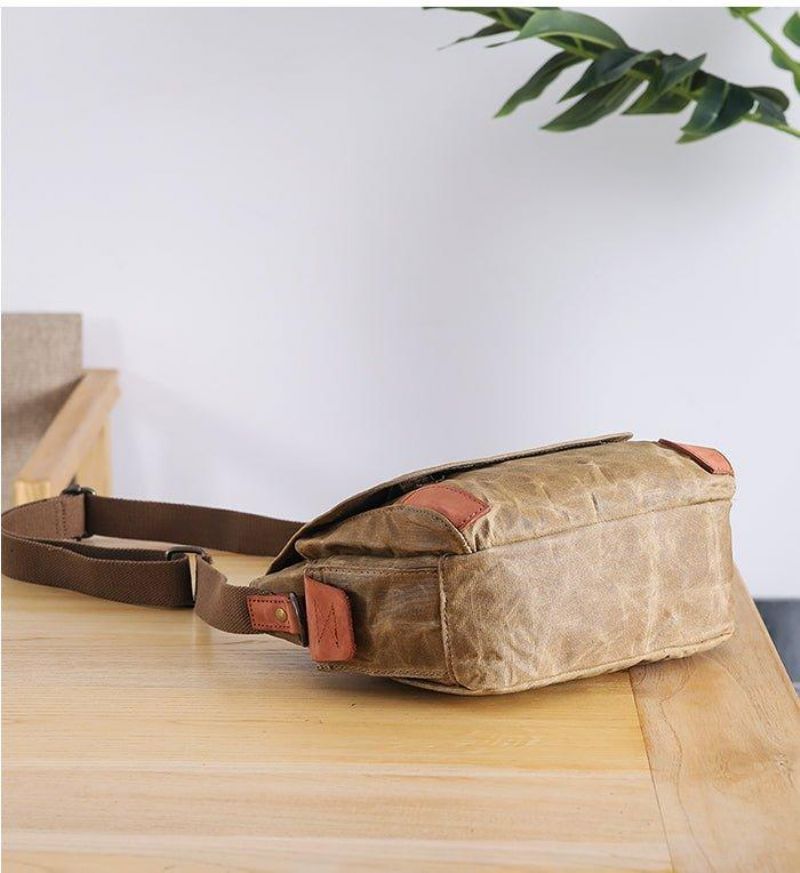 Petit Sac Messager Toile Cirée Pour Homme
