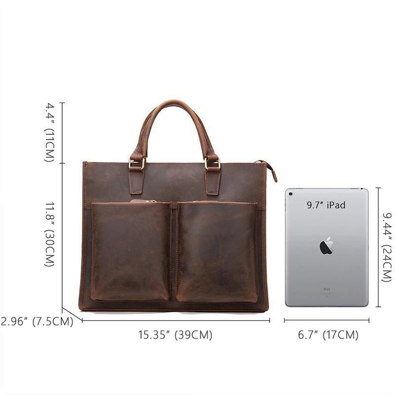 Porte-documents Cuir Pour Homme Avec 2 Poches Avant