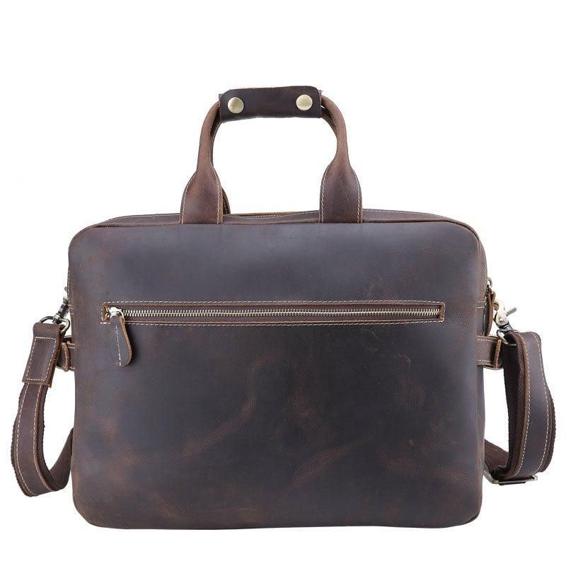 Porte-documents Cuir Pour Hommes Sac Messager 14 Pouces