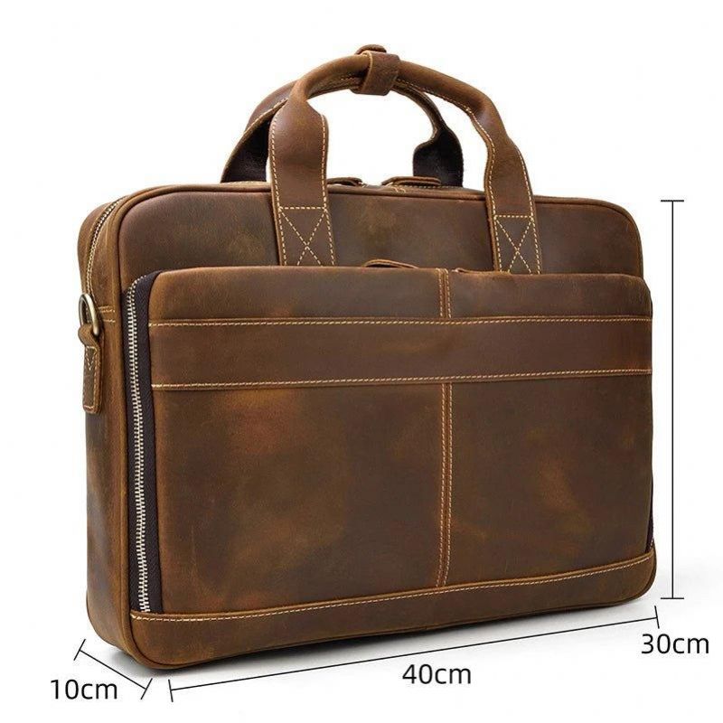 Porte-documents Cuir Pour Ordinateur Portable Marron 15 Pouces
