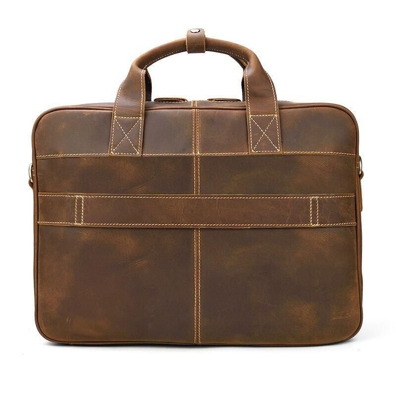 Porte-documents Cuir Pour Ordinateur Portable Marron 15 Pouces