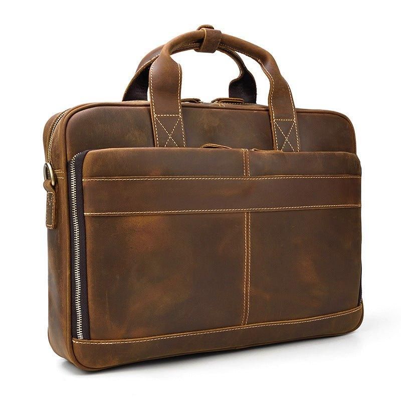 Porte-documents Cuir Pour Ordinateur Portable Marron 15 Pouces