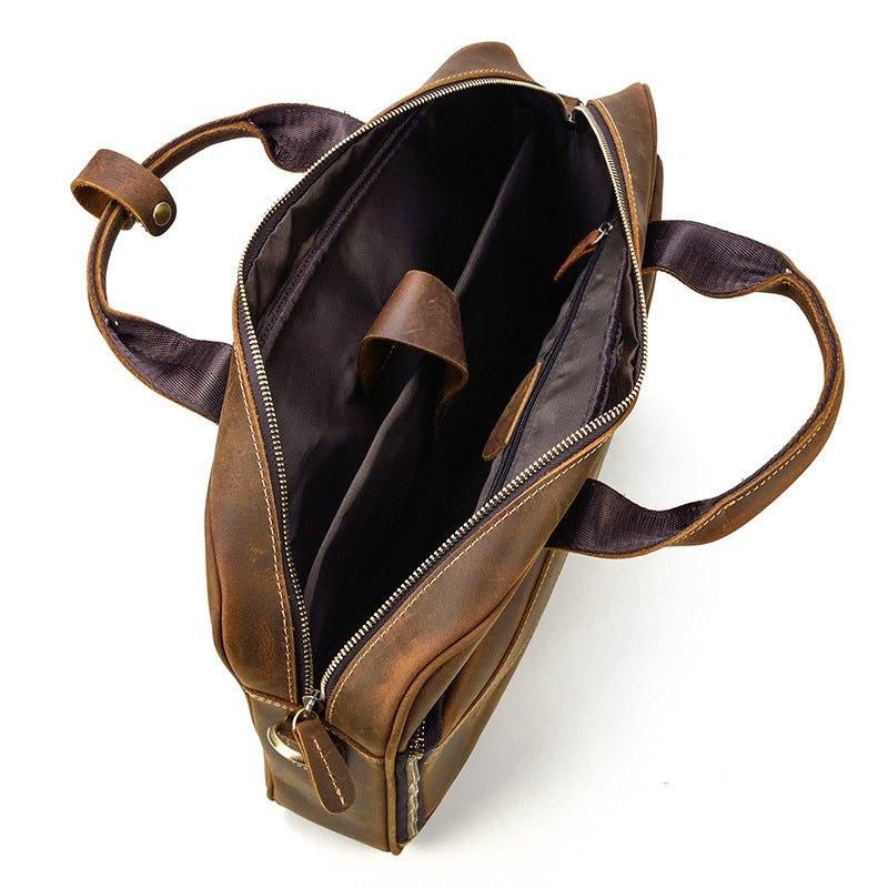Porte-documents Cuir Pour Ordinateur Portable Marron 15 Pouces