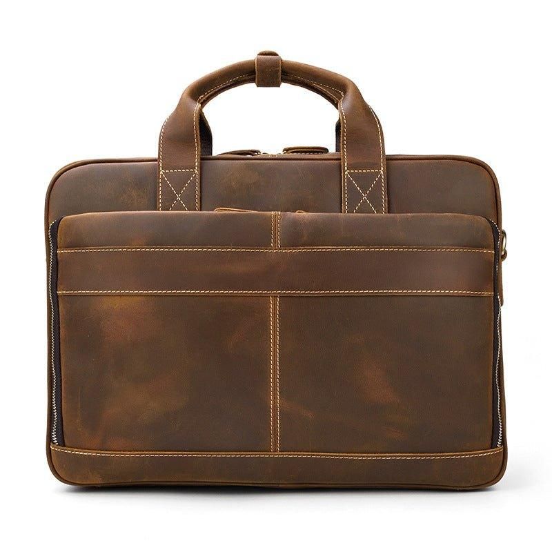 Porte-documents Cuir Pour Ordinateur Portable Marron 15 Pouces