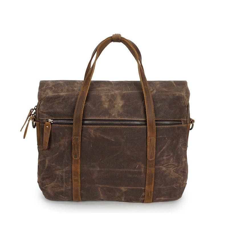 Porte-documents Pour Ordinateur Portable Hommes 14 Pouces Toile Cirée
