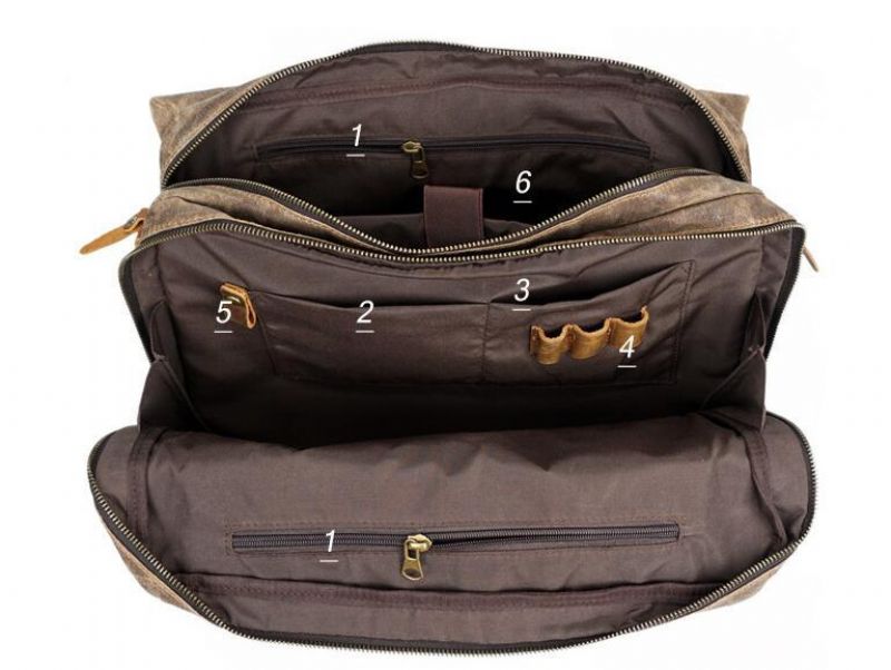 Porte-documents Pour Ordinateur Portable Hommes 14 Pouces Toile Cirée