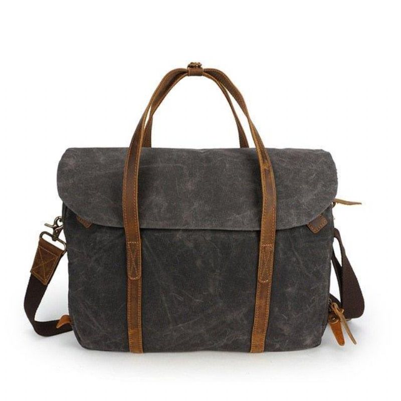 Porte-documents Pour Ordinateur Portable Hommes 14 Pouces Toile Cirée