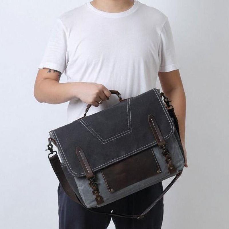 Porte-documents Toile Cirée Pour Hommes Ordinateur Portable