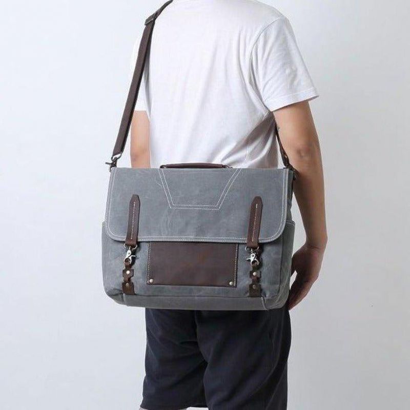 Porte-documents Toile Cirée Pour Hommes Ordinateur Portable