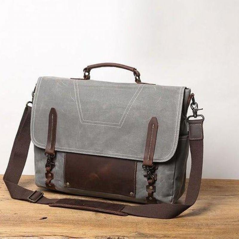 Porte-documents Toile Cirée Pour Hommes Ordinateur Portable