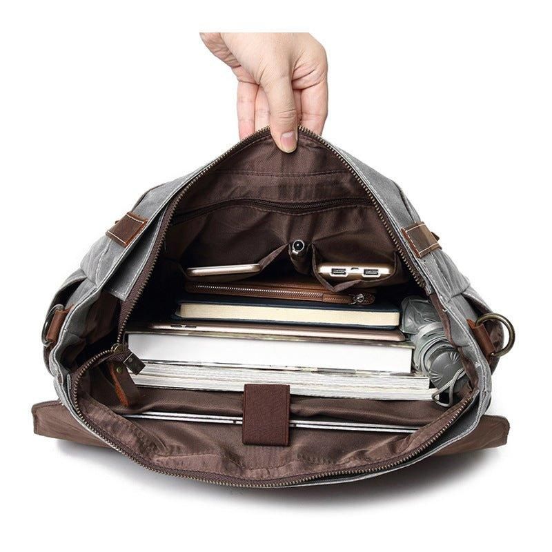 Porte-documents Toile Cirée Pour Hommes Ordinateur Portable