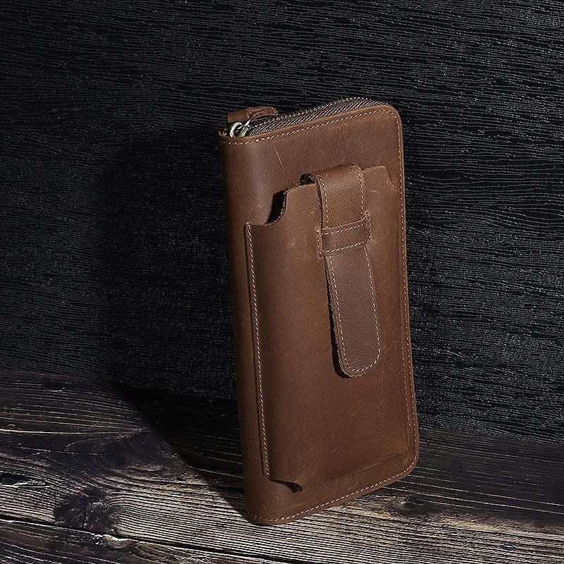Portefeuille Long Pour Hommes Avec Poche Avant Téléphone