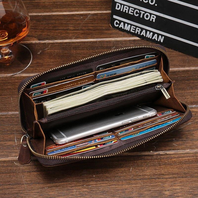 Portefeuille Long Pour Hommes Avec Poche Avant Téléphone