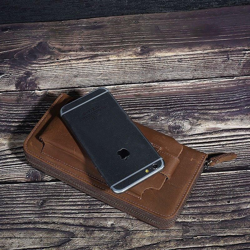 Portefeuille Long Pour Hommes Avec Poche Avant Téléphone