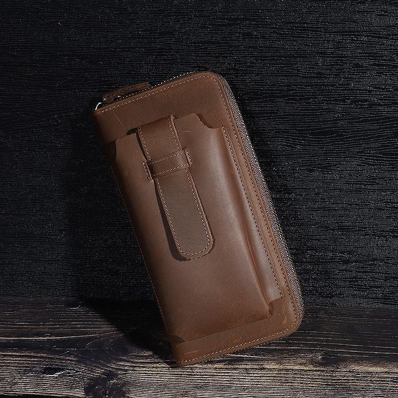 Portefeuille Long Pour Hommes Avec Poche Avant Téléphone