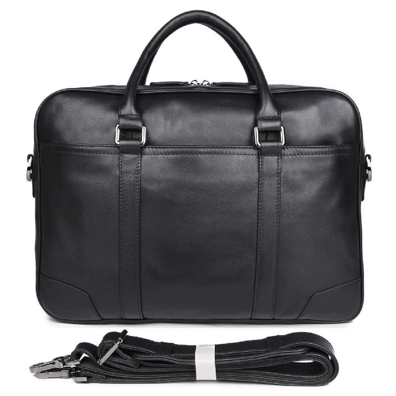 Sac D'affaires Porte-documents Pour Ordinateur Portable Homme Cuir 15.6 Pouces