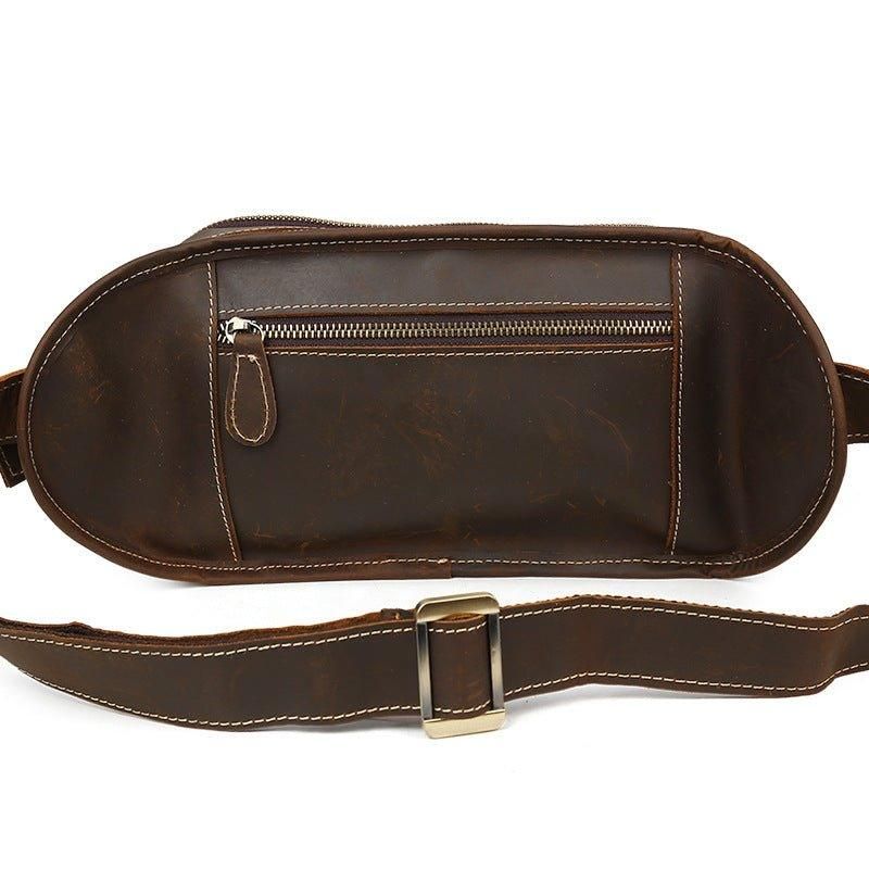 Sac Banane Cuir Avec 5 Poches Zippées
