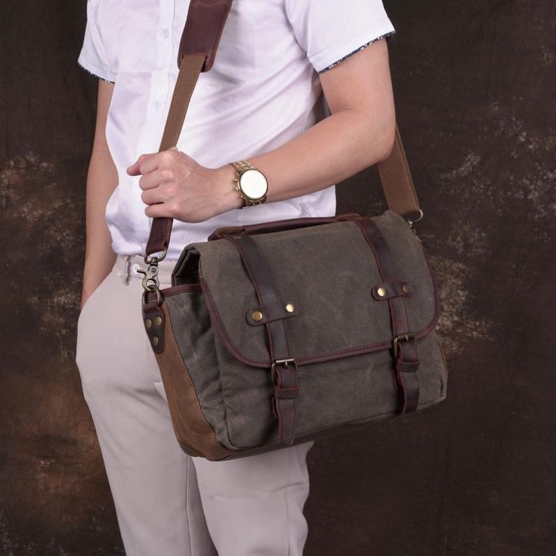 Sac À Bandoulière Pour Appareil Photo Reflex Numérique Toile Imperméable
