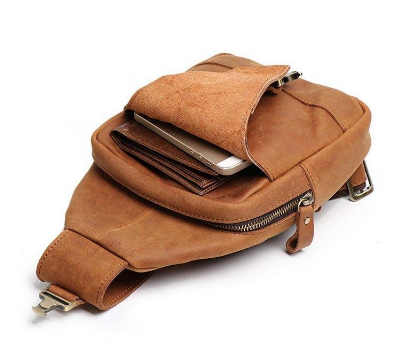 Sac À Bandoulière Cuir Pour Hommes Dos D'épaule Poitrine