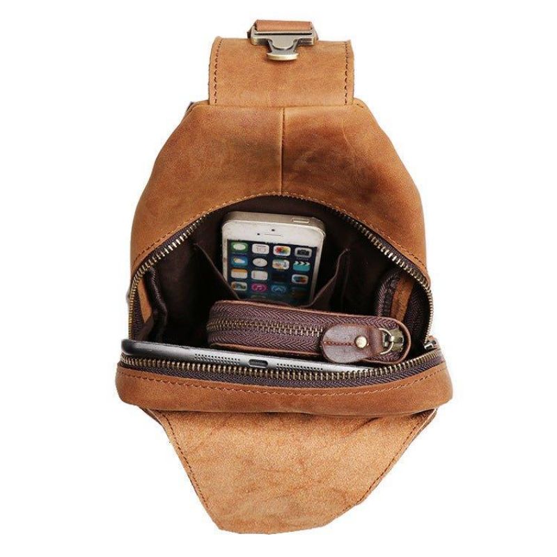 Sac À Bandoulière Cuir Pour Hommes Dos D'épaule Poitrine