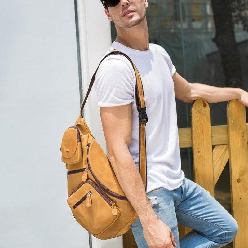Sac À Bandoulière Cuir Pour Hommes Vintage