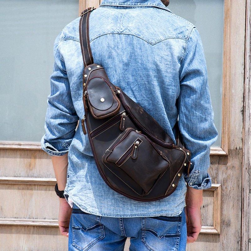 Sac À Bandoulière Cuir Pour Hommes Vintage