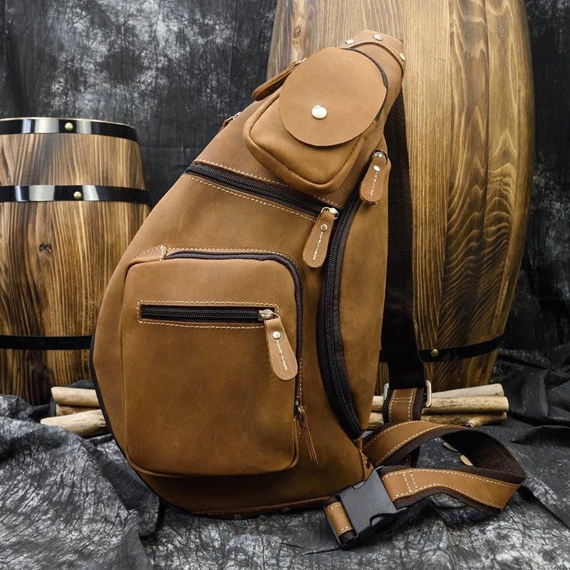 Sac À Bandoulière Cuir Pour Hommes Vintage