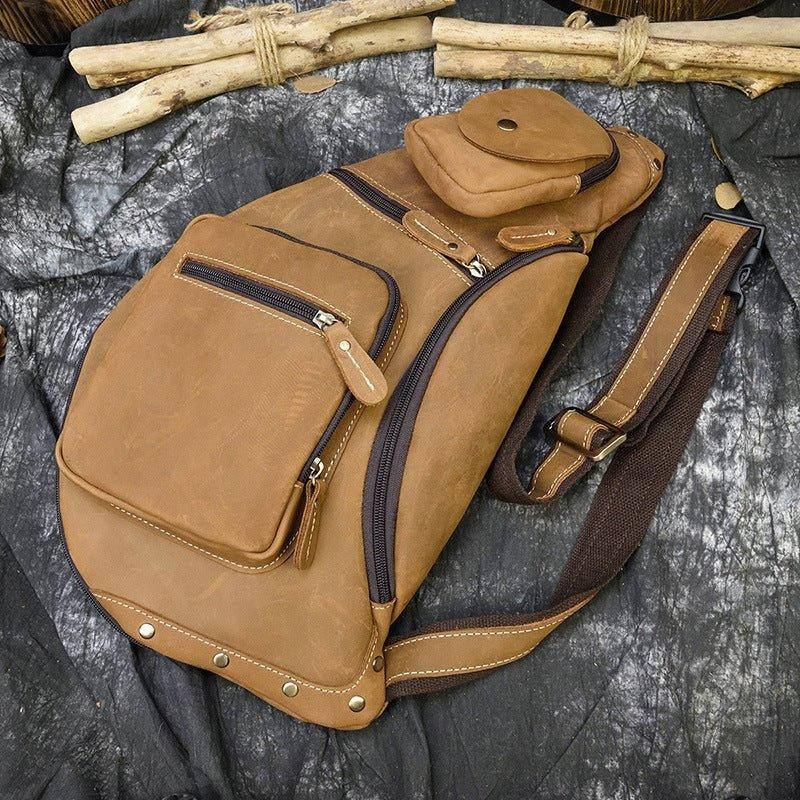 Sac À Bandoulière Cuir Pour Hommes Vintage