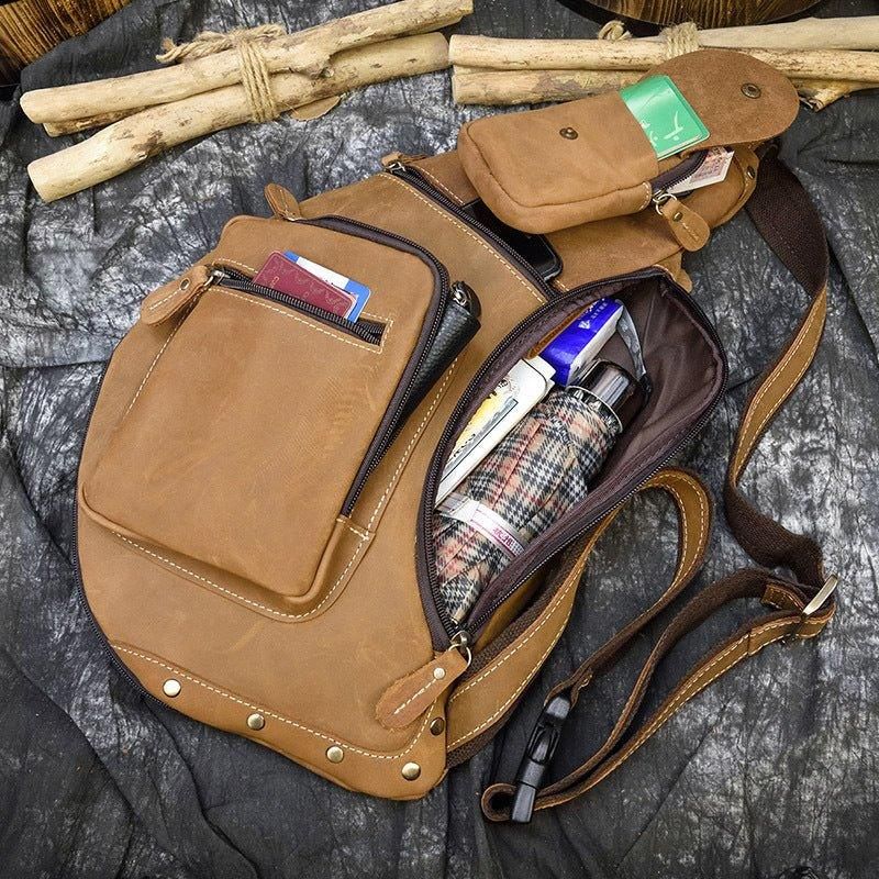 Sac À Bandoulière Cuir Pour Hommes Vintage