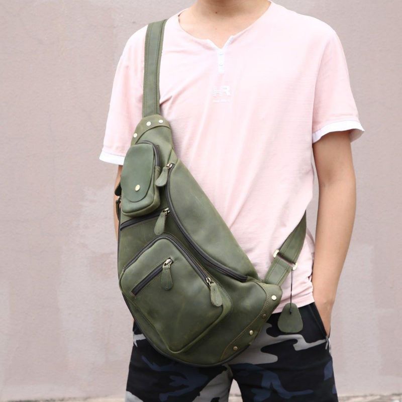 Sac À Bandoulière Cuir Pour Hommes Vintage