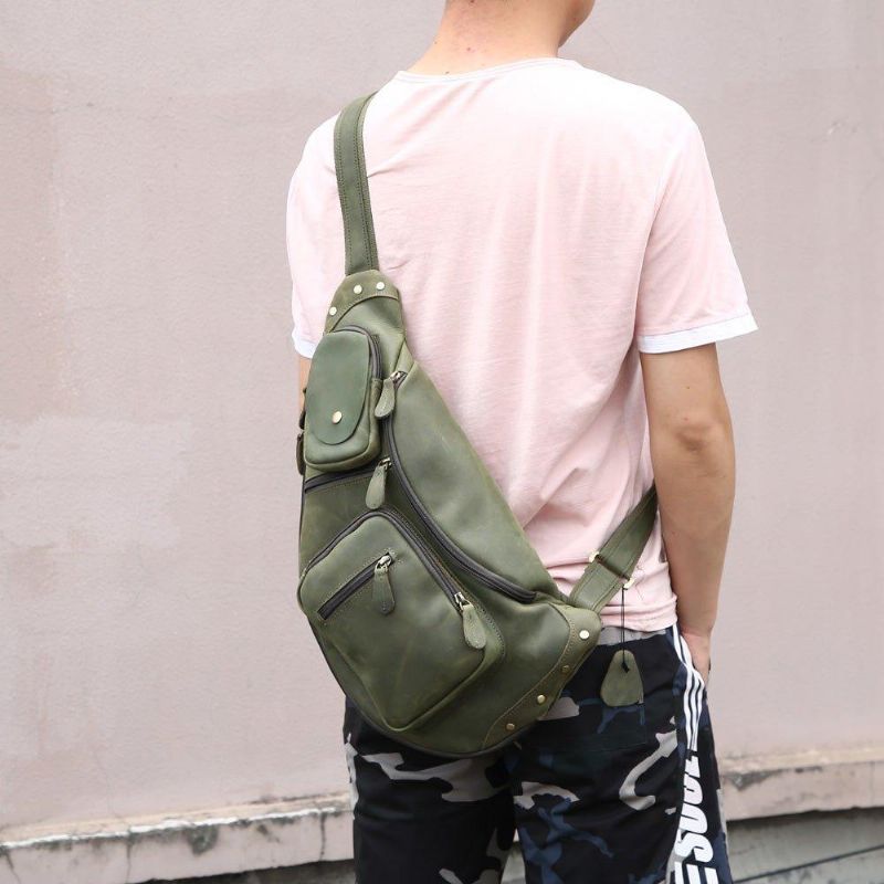 Sac À Bandoulière Cuir Pour Hommes Vintage
