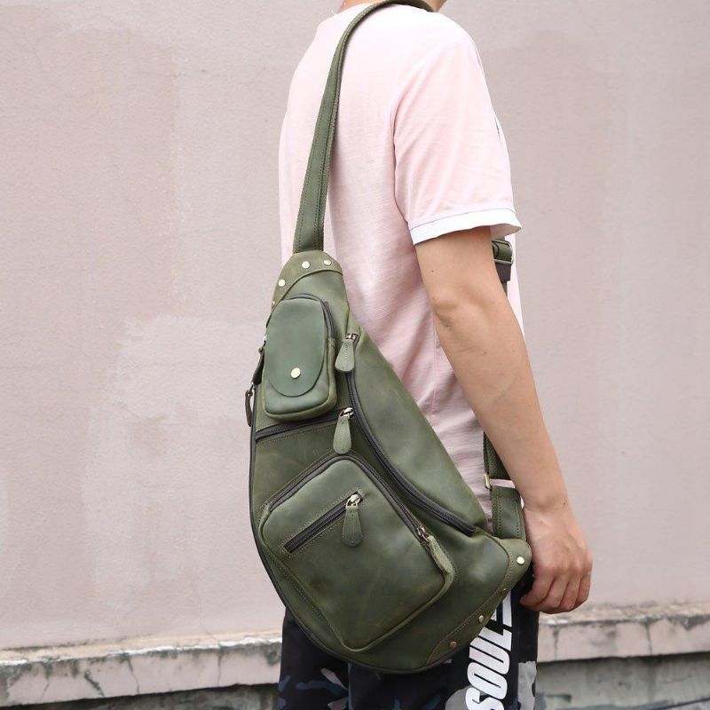 Sac À Bandoulière Cuir Pour Hommes Vintage