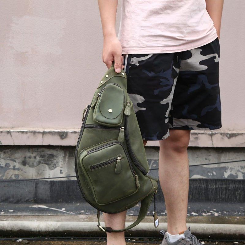 Sac À Bandoulière Cuir Pour Hommes Vintage