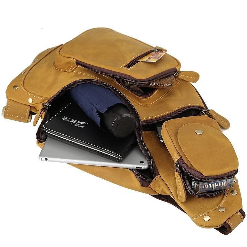 Sac À Bandoulière Cuir Pour Hommes Vintage