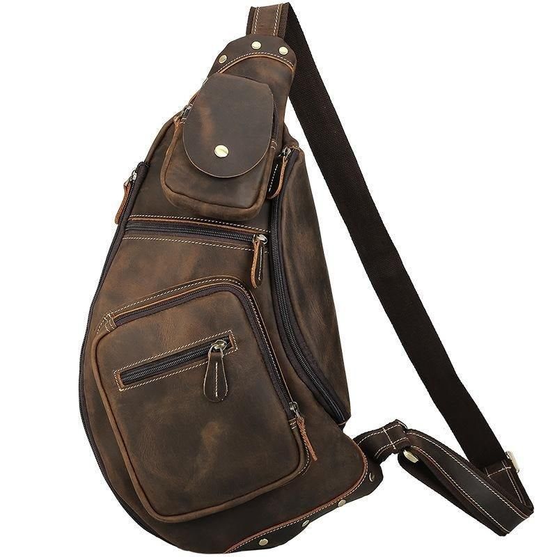Sac À Bandoulière Cuir Pour Hommes Vintage