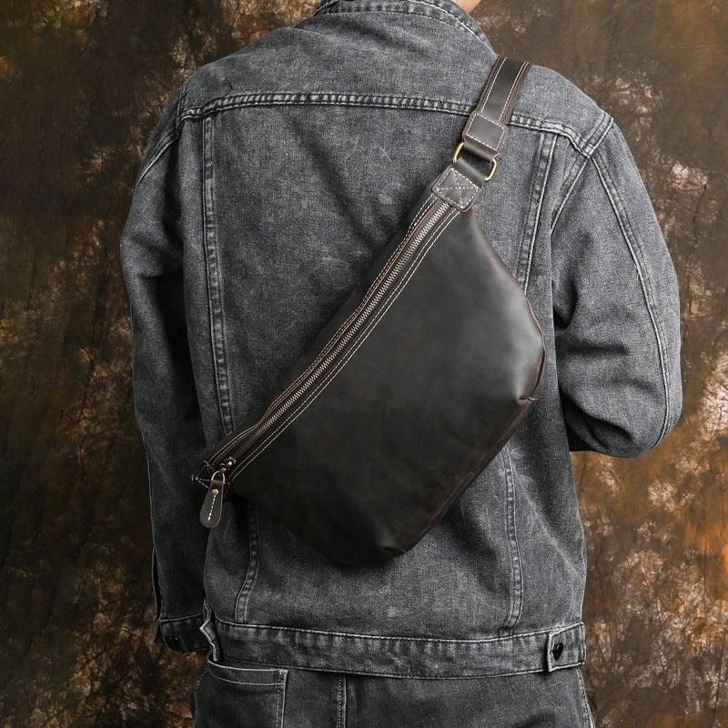 Sac À Bandoulière Cuir Vache Véritable Pour Homme
