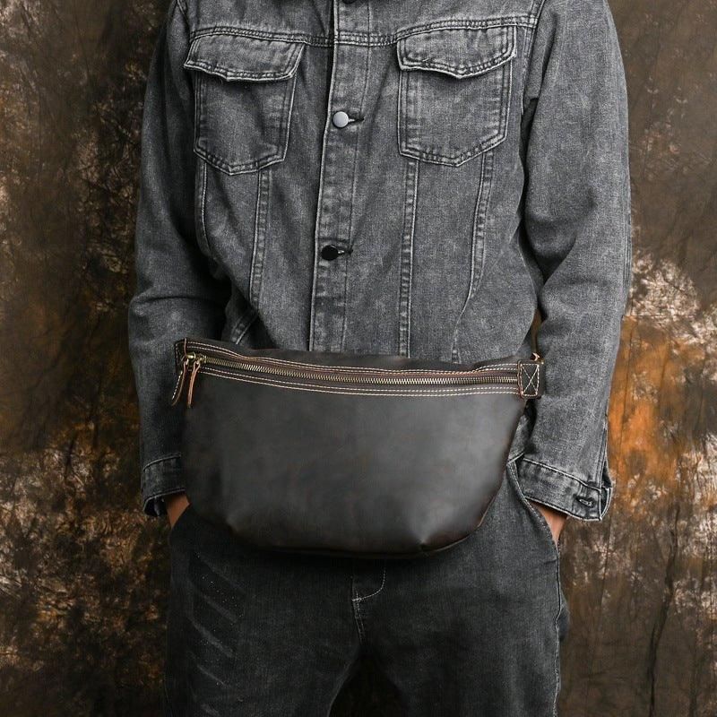 Sac À Bandoulière Cuir Vache Véritable Pour Homme
