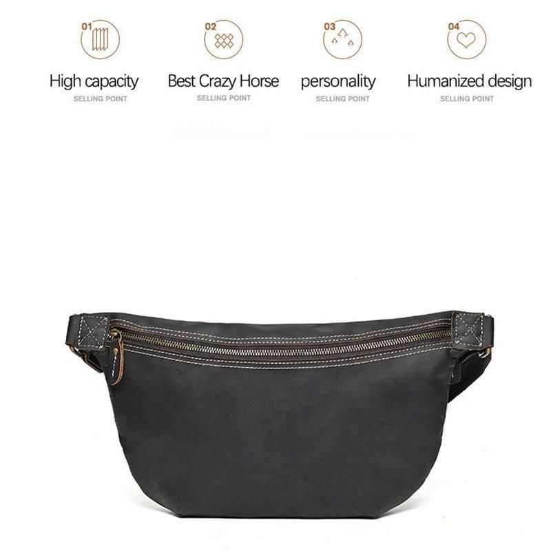 Sac À Bandoulière Cuir Vache Véritable Pour Homme