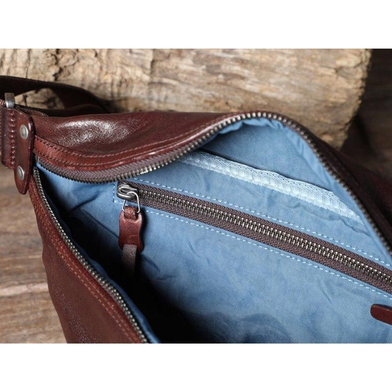 Sac À Bandoulière Cuir Véritable Pour Hommes