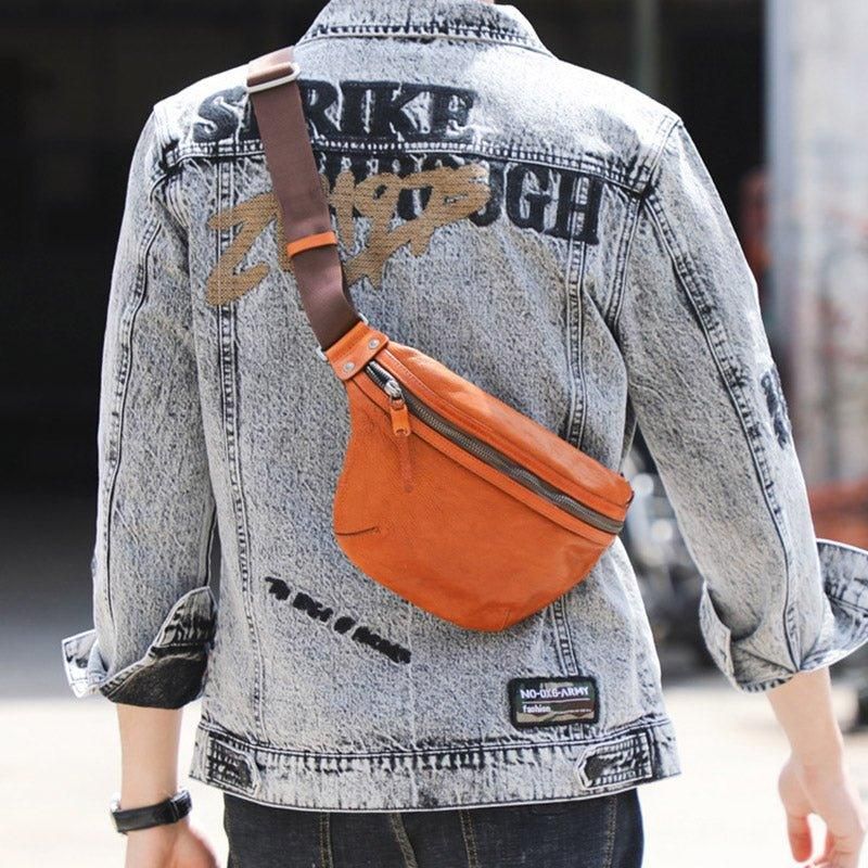Sac À Bandoulière Cuir Véritable Pour Hommes