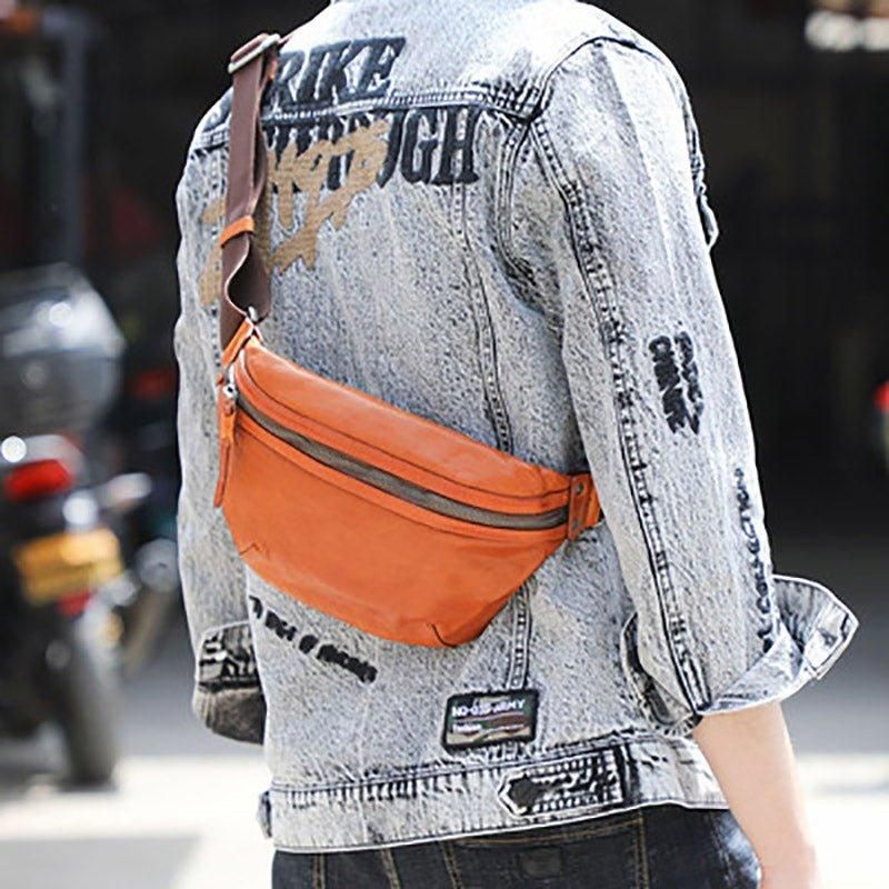 Sac À Bandoulière Cuir Véritable Pour Hommes