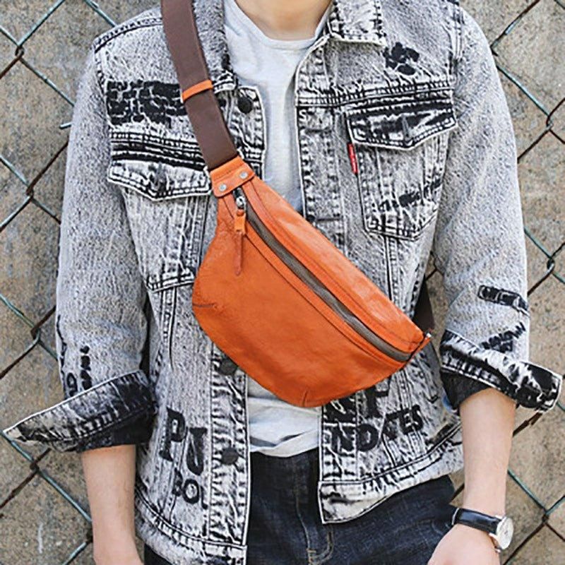 Sac À Bandoulière Cuir Véritable Pour Hommes