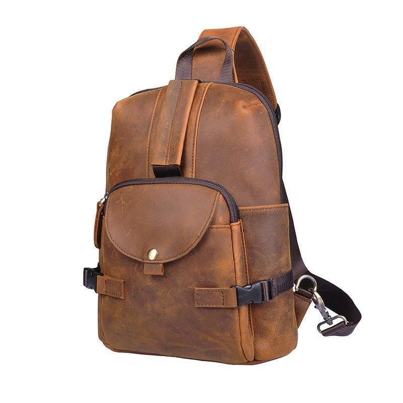 Sac À Bandoulière Cuir Véritable Vintage