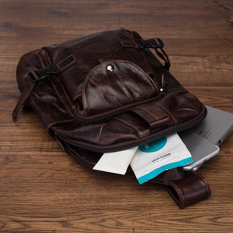 Sac À Bandoulière Cuir Véritable Vintage