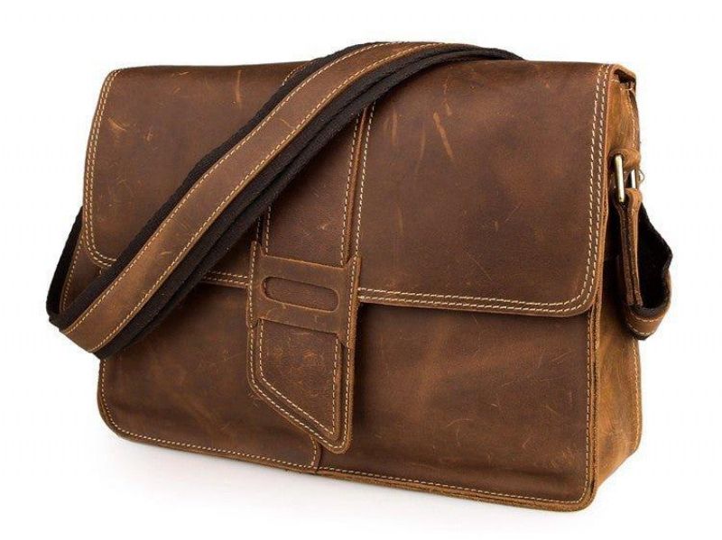 Sac À Bandoulière Cuir Vintage Pour Hommes