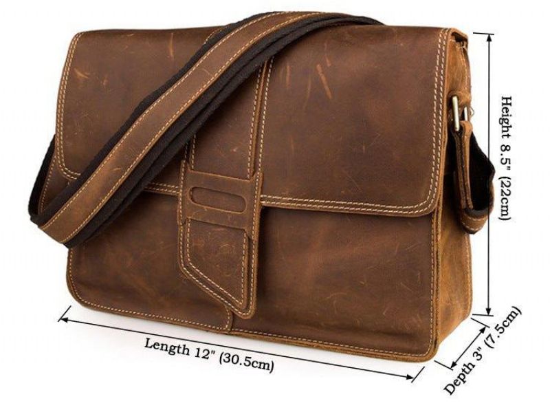 Sac À Bandoulière Cuir Vintage Pour Hommes