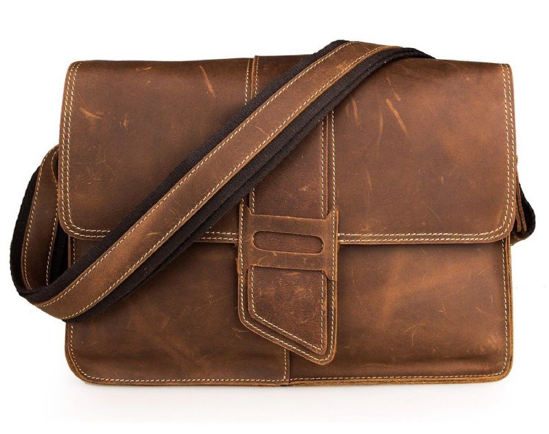 Sac À Bandoulière Cuir Vintage Pour Hommes