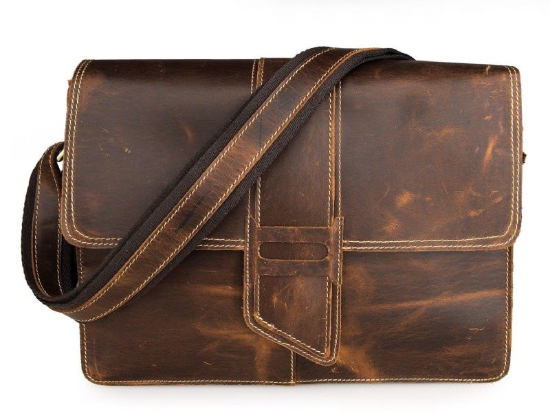 Sac À Bandoulière Cuir Vintage Pour Hommes